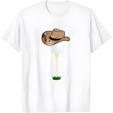Funny Golfing Cowboy Apparel Holiday Golf Ball T-Shirt1