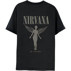 Nirvanas in Utero Distressed Logo Adult Short Sleeve T Shirt 90s Grunge Music Vintage Style Graphic Tees